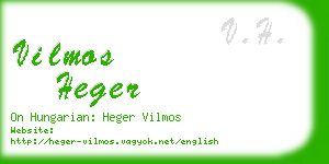 vilmos heger business card